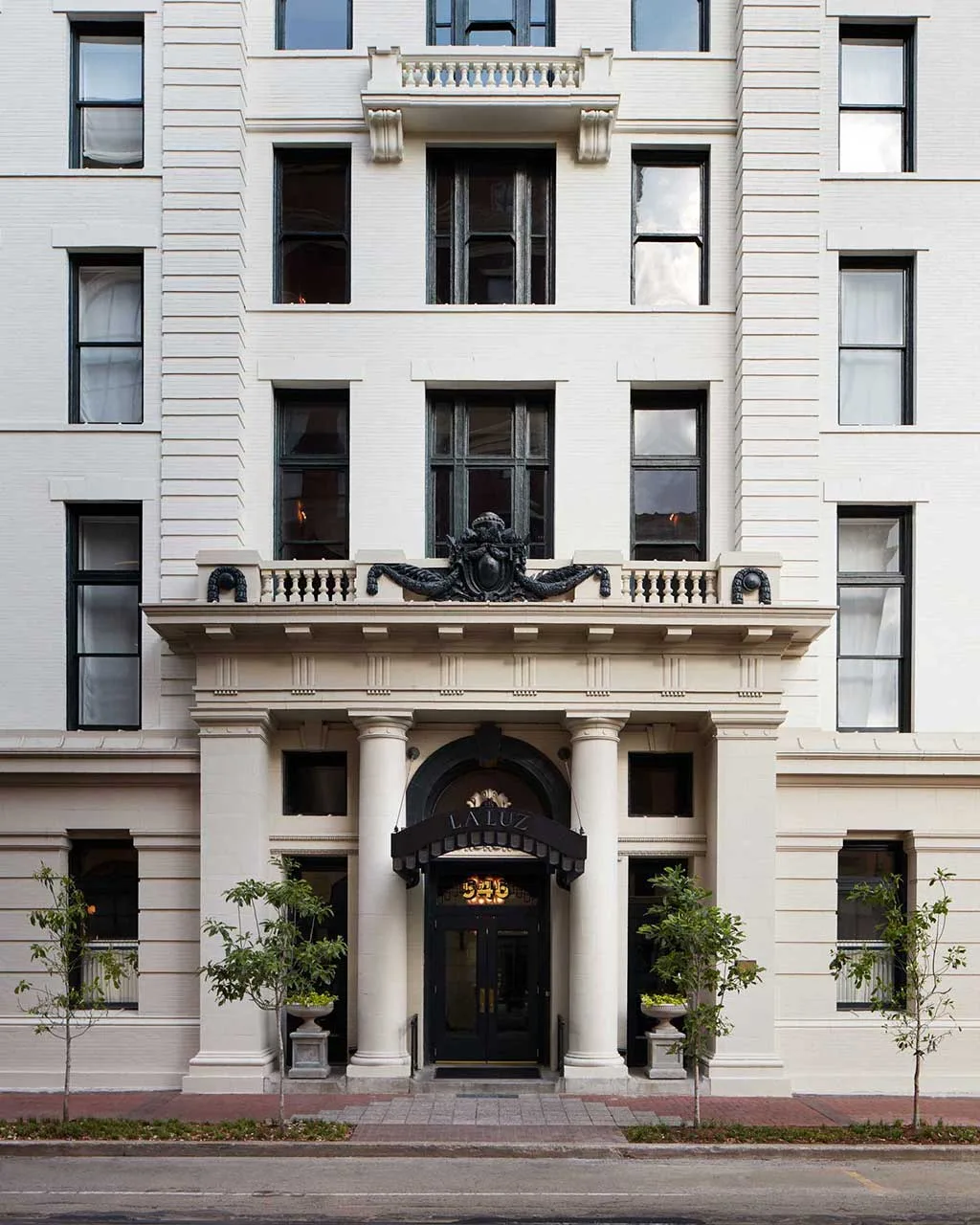 Front elevation of the historic urban hotel building